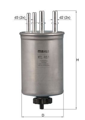 Fuel Filter - KL451 MAHLE - 4R839155AA, 4R839155AE, C2C22269