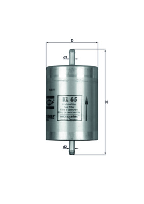 Palivový filtr - KL65 MAHLE - 0024772601, 2D0201051, 0024772701