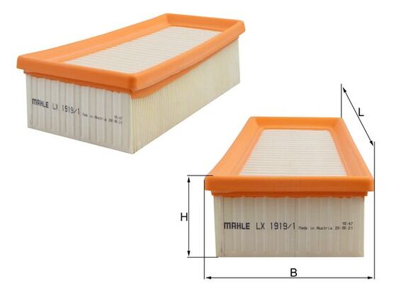 LX1919/1, Air Filter, MAHLE, 76506015000, 76506015100, WG2326054