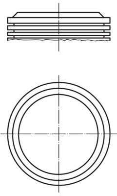 0376000, Píst včetně kroužků a čepu, Píst komp., MAHLE, 011134, 93645600