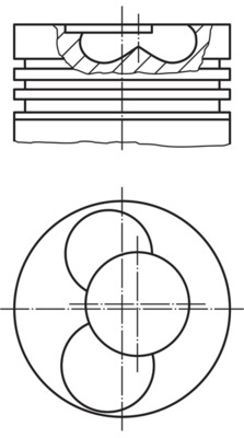 0305400, Kolben mit Ringen und Bolzen, MAHLE, 045107065AJ, 045107065AN, 045107065F, 045107065R, 045107101R, 41159600, 8711490080