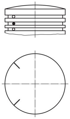 535PI00100000, Píst včetně kroužků a čepu, Píst komp., MAHLE, 9107003126, 9131000525