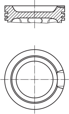 0331411, Piston with rings and pin, MAHLE