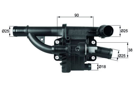 TH4083, Thermostat, Kühlmittel, MAHLE, Citroen Fiat Ford Peugeot Volvo C3 Picasso C-MAX 3008 S80 II 1,6HDI 9HT G8DB 2005+, 11517809191, 1336AF, 1769069K10000, 1827189, 31319493, 9647768980, 9660660380, Y6621517X, 1675627, 31492537, 9670253780, Y6621517XA, 1683554, 9684476080, 2078986, 9M5Q-8A586-B9A, 9M5Q-BA586-B9A, 9M5Q8A586BA, 9M5Q8A586CA, 9M5Q8A586DA, 180253, 3300008, 36173, 4006060, 61683K, 725163, 78734, 819700, ADB119201, DTM83616