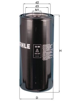 OC484, Oil Filter, MAHLE, 0003632030, 01183600, 12128936, 12343124, 19939, 3095171, 43299600, 51055040066, 6439658, 9414100363, AZ36942, G292100471110, Y05017412, 1R0716, 3632030, 51055040067, 605412970039, 98870100, 1R1808, 1W2660, 2P4005, 2Y8097, 3I0731, 3I1284, 4W6000, 7W5497, 8T7452, 00953, 0451104017, 04991/44274