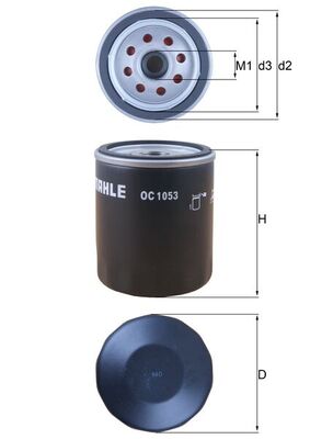 Olejový filtr - OC1053 MAHLE - 03L115561, 1003220020, 153071760696