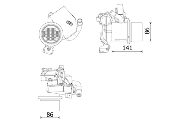 CE14000P, Kühler, Abgasrückführung, MAHLE, 04L131512G, 040089N, 8.31245, 831245, CRG73026GS, WG1749334, WG2180234