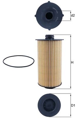 Oil Filter - OX1186D MAHLE - 500086311, 5801415504, 84572228