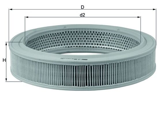LX208, Luftfilter, MAHLE, 007045248, 052129620A, 5001102, 52252847, 56129620, 75524148, 9974113, 052126620A, 056129620, 5004885, 75524148C, 9307841, 5006225, 95555218, 5011876, 95558218, 115946202, 5012631, 95559627, 115946204, 5015476, 115946204S, 551129620, 860X9601AA, 7045248, A740X9601AA, A780X9601BFA, C115946205, A800X9601BA, C115946505