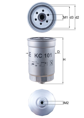 Palivový filtr - KC101 MAHLE - 3192226910, 3192226910AR, 319222BA00