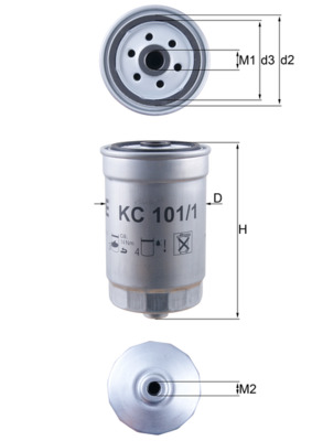 Fuel Filter - KC101/1 MAHLE - 319112G501, 319222B900, 319222B900AR