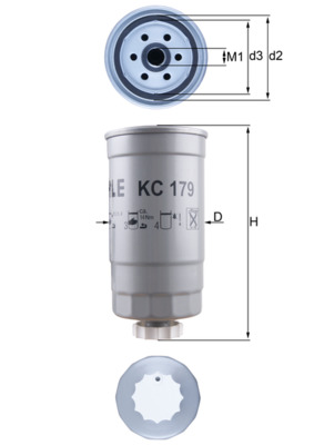Kraftstofffilter - KC179 MAHLE - 313003E000, 46807036, 313003E200