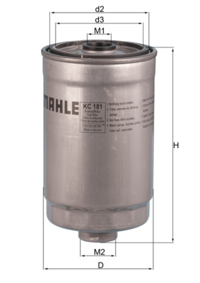 Palivový filtr - KC181 MAHLE - 0060816778, 46791657, 46793815