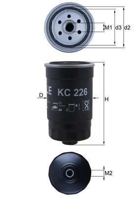 Palivový filtr - KC226 MAHLE - 319111H900, 319112J000, 319222E900