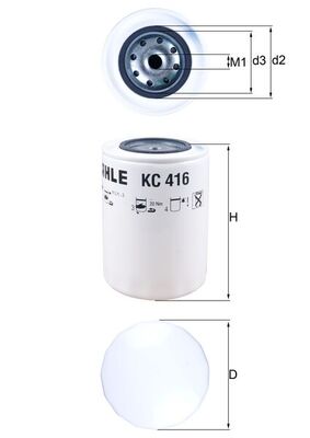 Fuel Filter - KC416 MAHLE - 0504112123, 3038101, 7424993618