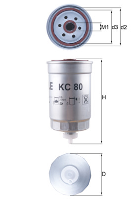 Kraftstofffilter - KC80 MAHLE - 190660, 3B0127400, 3B0819817