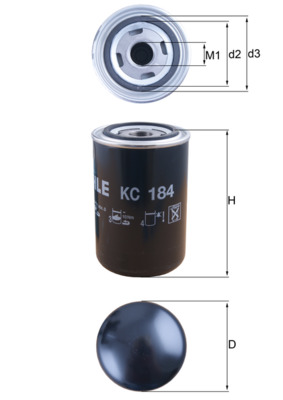 Kraftstofffilter - KC184 MAHLE - 1411894, 1763776, 0438018