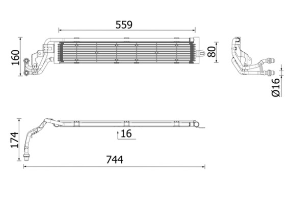 CR2697000P, Chladič, chlazení motoru, Chladič, MAHLE, 3Q0121251B, 5WA121251J, 5Q0121251GH, 5Q0121251GJ, 5Q0121251HB, 5Q0121251HG, 040113N, 550268, 606268, WG2204738