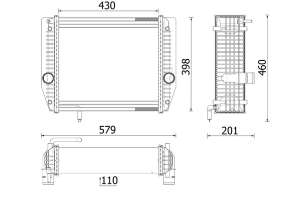 CR2704000P, Chladič, chlazení motoru, Chladič, MAHLE, 4375664M1, 4375665M1, MF375664