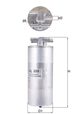Fuel Filter - KL659 MAHLE - 4F0127401E, 4F0127401H, 4F0127401G
