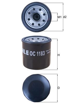 Olejový filtr - OC1183 MAHLE - PE0114302, PE0114302A, PE0114302A9A
