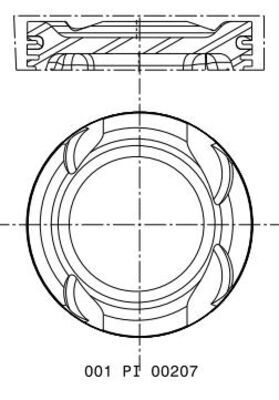 001PI00207000, Píst včetně kroužků a čepu, Píst komp., MAHLE, 120106790R, 2820301900, 120A11545R, A2820301900, 8745040030