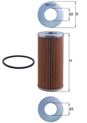 Olejový filtr - OX12D MAHLE - 101000603000, 105000604000, 11028