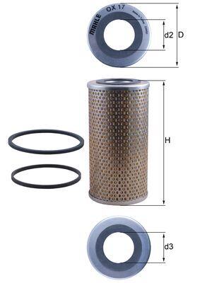 Oil Filter - OX17D MAHLE - 0000930023, 0000950196, 02H4340