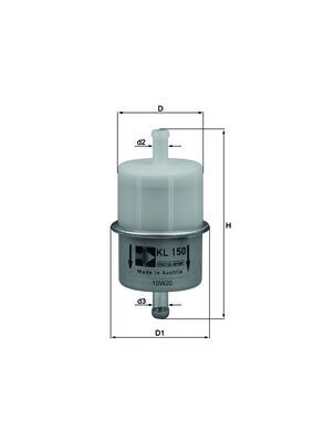 KL150, Fuel Filter, MAHLE, 504788000943
