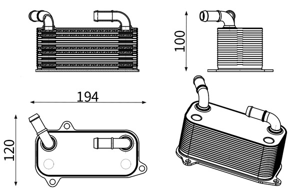 CLC392000S, Chladič oleje, automatická převodovka, Chladič oleje, MAHLE, 0BT317019, 046081N, 91389