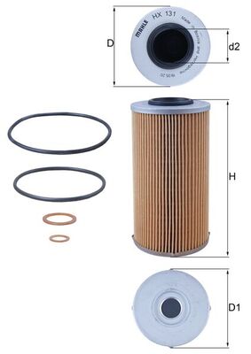 Hydraulický filtr, automatická převodovka - HX131D MAHLE - 0000042544766, 0002701198, 3095859