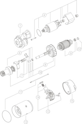 MS292, Starter, MAHLE, John Deere 4045FL* 4045HL* , RE521488, RE543483, RE551446, SE502913, STR79251, 11.131.788, 18488, AZE4654