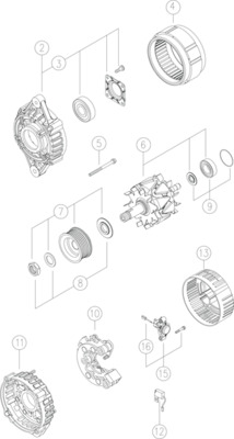 MG331, Generátor, Alternátor 14V/95A AAK5567, MAHLE, 38522319F, 8520050A, 0124325178, 68437, ALT79323, DRA0194, LRA03279