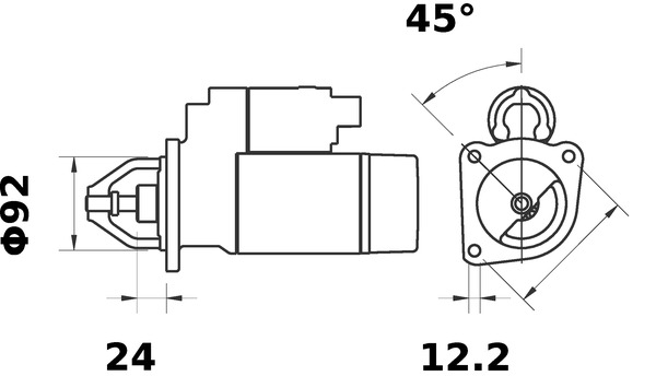 MS12, Starter, MAHLE, 0051511501, BF5T11001AA, ERR5009, ERR5009A, A0051511501, NAD10039, NAD100390, 0001218152, 105940, 943227446, D9R91, LRS00728, STR79678, 0001218168, 432574, 0001218768, 436052, 0986016210