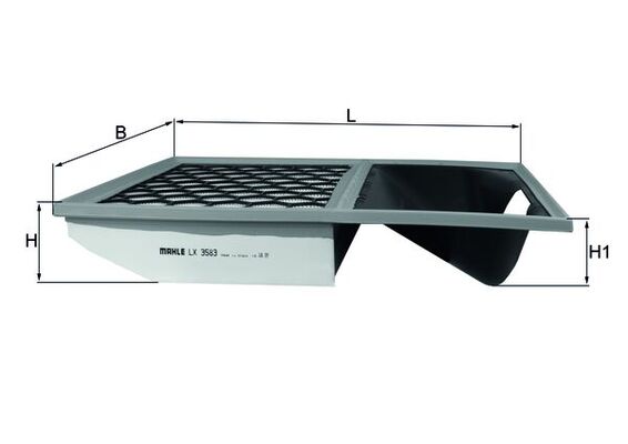 LX3583, Vzduchový filtr, Filtr vzduch., MAHLE, 5801317096, 106024, 153071762372, 3027, 3062900, 717018, A1707, A2013, A2533, ADBP220001, AF4432, AG1693, AP085/2, C40001, CA11813, E1128L, EAF868, ELP9437, F026400801, LVFA1637, MD8698, NFA1529, PA2781, PA3677, PA7812, QFA0949, S3629A, V270020, WA9793, 154072350360