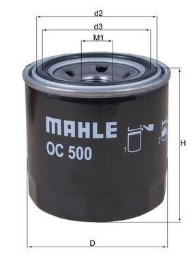 Ölfilter - OC500 MAHLE - 15208AA024, 15208AA030, 15208AA031