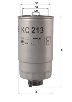 Kraftstofffilter - KC213 MAHLE - 0077362339, 71731829, 77362339