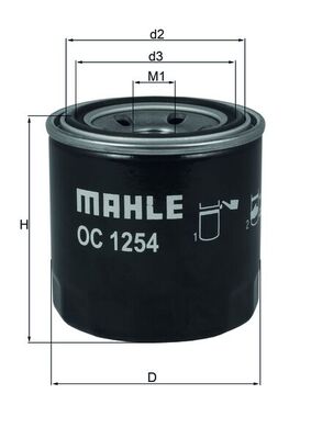OC1254, Oil Filter, MAHLE, 0RF0323802, 2360035500, 2630035504, 8941494180, MD001445, 0RF0323802A, 26300-35004, 2630035505, 894201942, MD007095, 0RF0323802B, 2630011100, 8942019423, MD007360, 2630021000, 894243502, MD017440, 2630021010, 2630035014, 8942435020, MD031805, 2630021A00, 2630035500, 8944304110, MD061445, 2630035501, 8944567412, MD069982, 2630035054, 2630035502