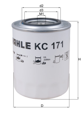 Kraftstofffilter - KC171 MAHLE - 0000099483937, 0002994048, 0011515170