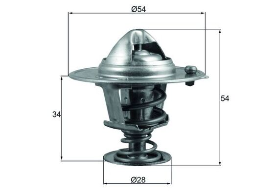 TX20688D, Thermostat, Kühlmittel, MAHLE, 2550023001, 255002E000, 2550023010, 2550026100, 350492, 725132, 7.8834, J1530526, TH29888G1, TH7354.88J, V52990010, 350492A