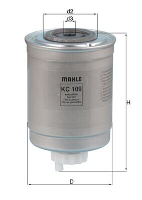 Fuel Filter - KC109 MAHLE - 1015734, 5021185595, LBU7851