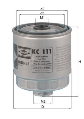 Kraftstofffilter - KC111 MAHLE - 3192217400, 3197017400, 3197017500