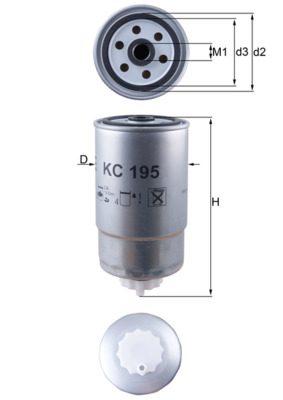 KC195, Fuel Filter, MAHLE, 0060673146, 0077362339, 190693, 45312010F, 527990001, 71771753, B004761, 190694, 77362338, 1906C2, 60673146, 71771370, 77362339, 77352336, 77362258, 153071760111, 2143230000, 240024, 24H2004, 30747, 4707, 5130, 587727, 62930747, 7690706, ADL142305, ALG2179, BFF8076, CS717, DNW1998