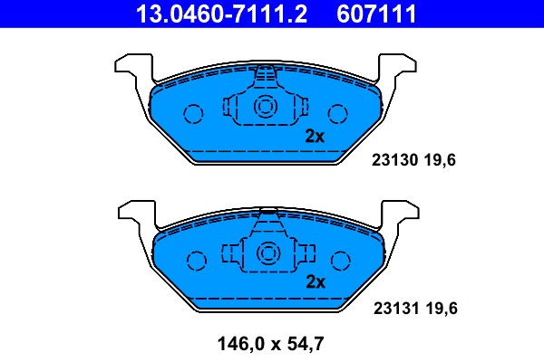 Brake Pad Set, disc brake - 13.0460-7111.2 ATE - 1J0698151, 1J0698151A, 1J0698151C