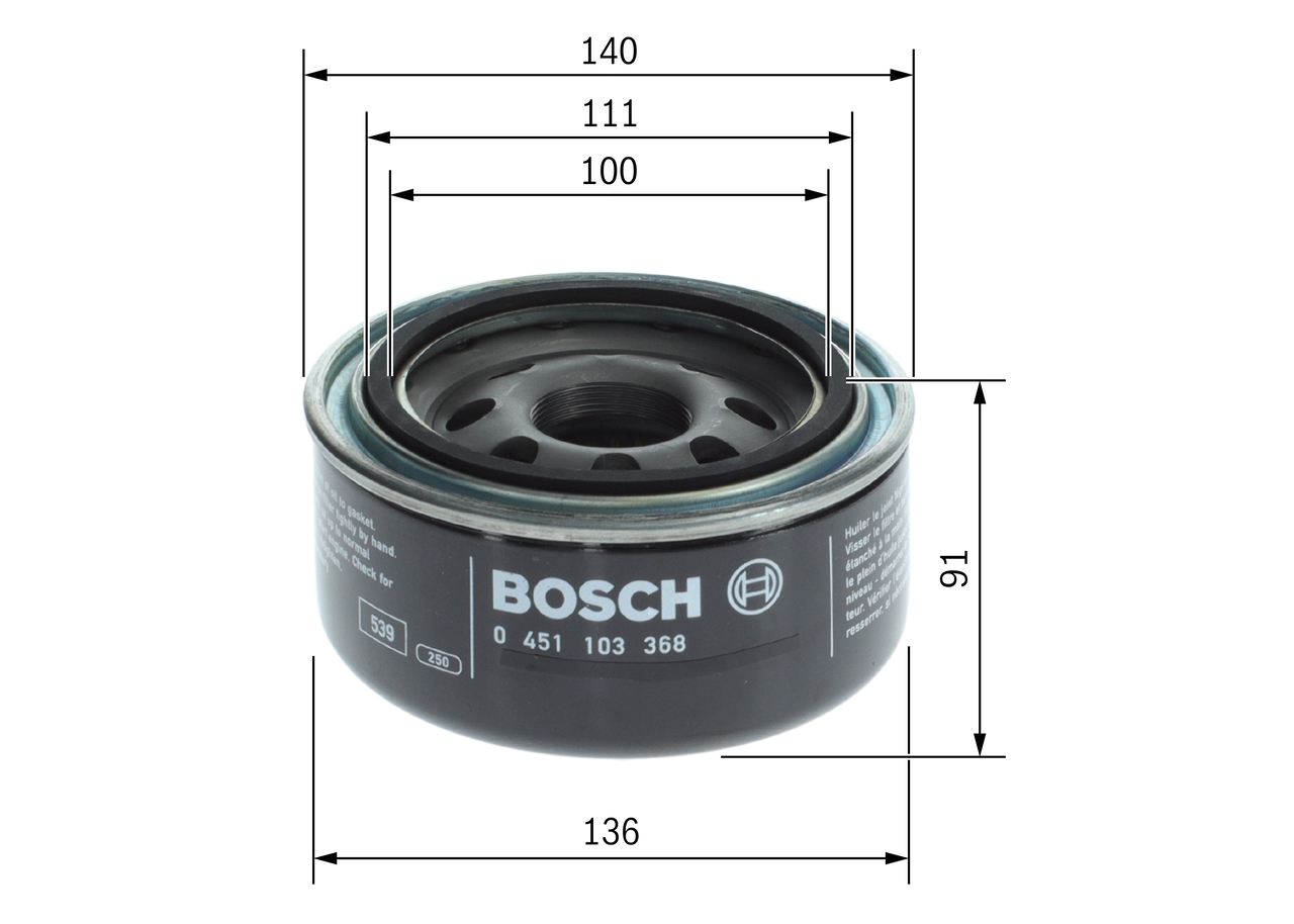 Oil Filter - 0451103368 BOSCH - 0102497, 062115561, 062115561B | K ...