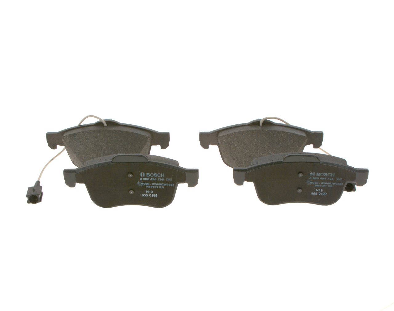 Brake Pad Set, disc brake - 0986494795 BOSCH - 1605293, 51928529 ...