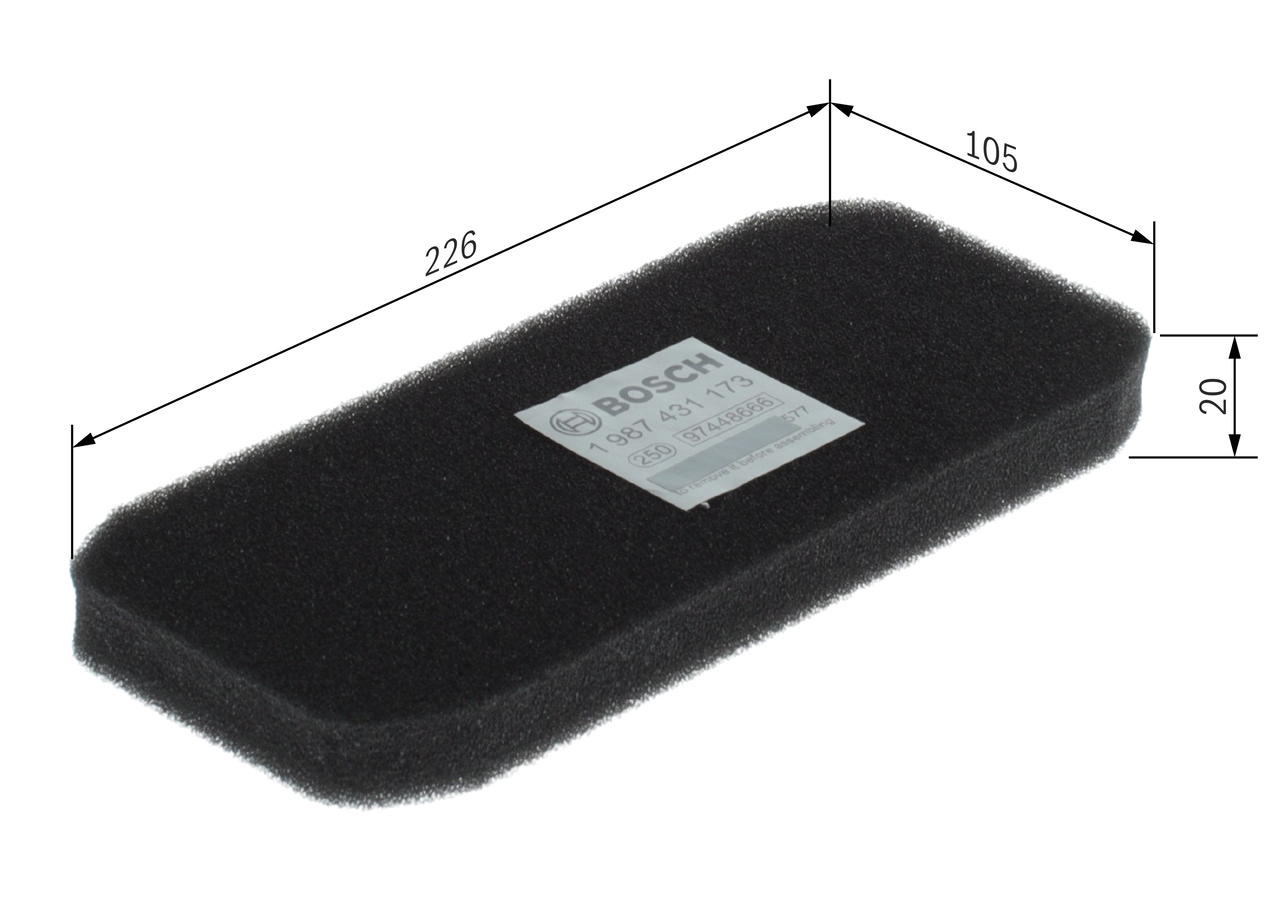 Filter, cabin air - 1987431173 BOSCH - 1600428, 5001010063, 5001833354 ...