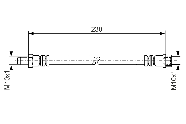 TUBO FLESSIBILE FRENO ANTERIORE LANCIA APPIA 2 e 3 SERIE