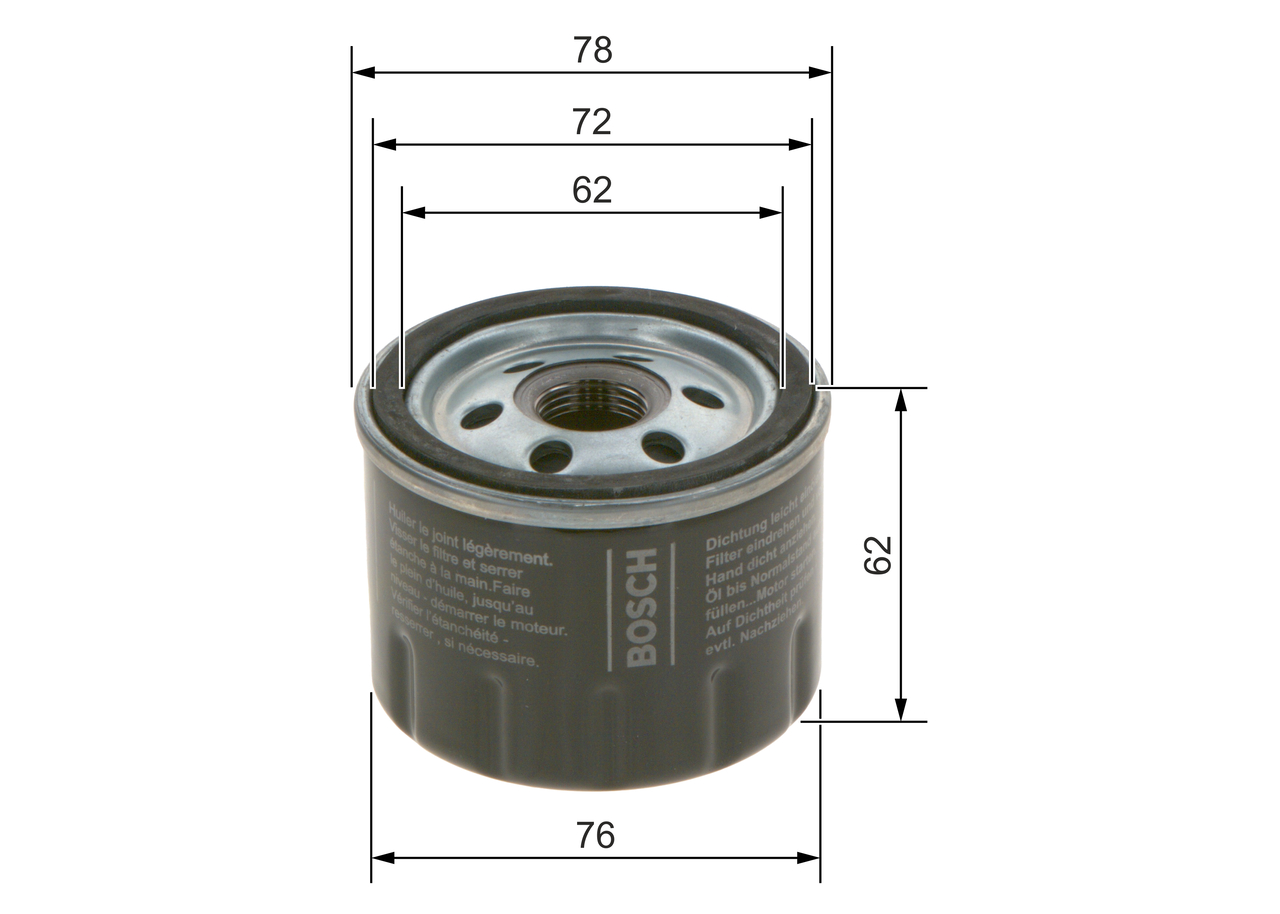 Oil Filter - F026407279 BOSCH - H6BG6714BA, 2207993, 2373000 | K ...