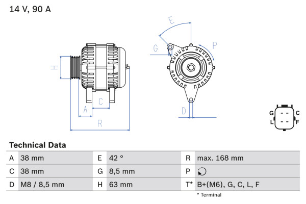 0986082790, Lichtmaschine, BOSCH, AHGA77, 31100-RB0-004, A005TJ0091, CA2080IR, DRA0893, A005TJ0091ZD, A5TJ0091, A5TJ0091ZD